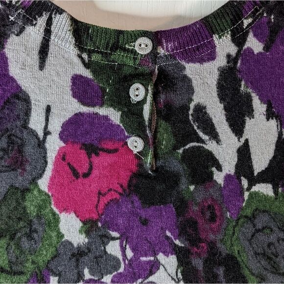Ellen Tracy Merino wool pure floral sweater Medium - Picture 4 of 10
